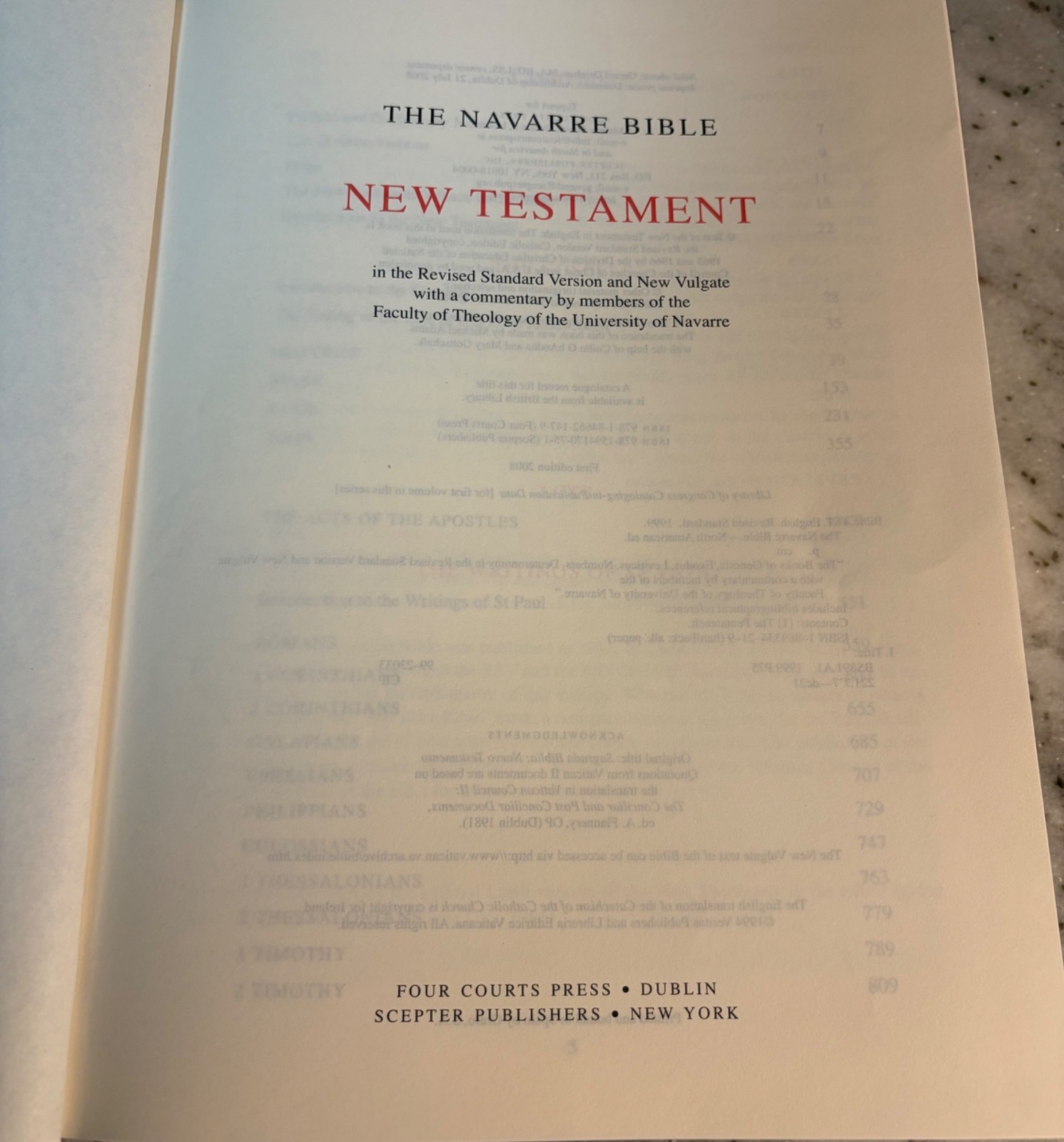 First Edition THE NAVARRE BIBLE New Testament Hardcover Catholic