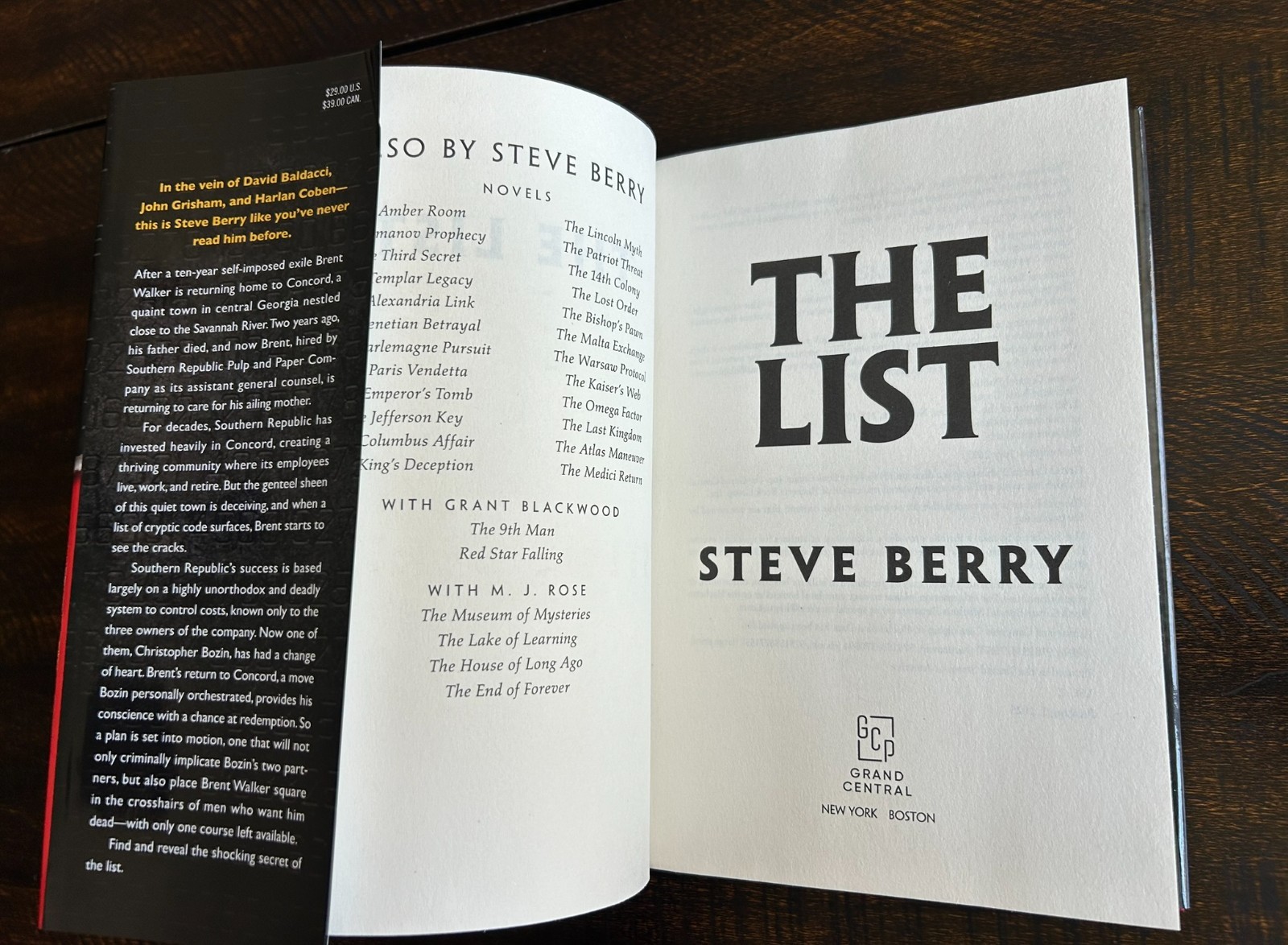 The List by Steve Berry Hardcover Thriller Novel First Edition Very Good