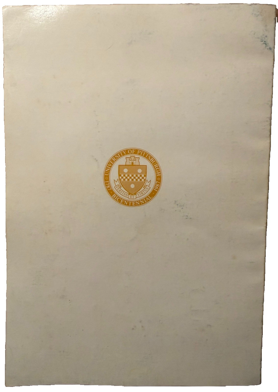 1987 UNIVERSITY OF PITTSBURGH COMMENCEMENT EXERCISES BOOK 136 PAGES with NAMES