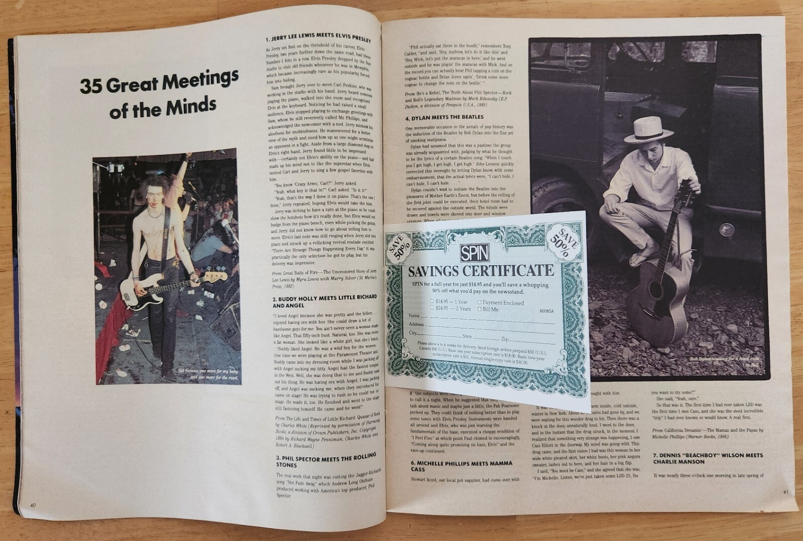 Spin Magazine August 1990 Jim Morrison feature cover with article