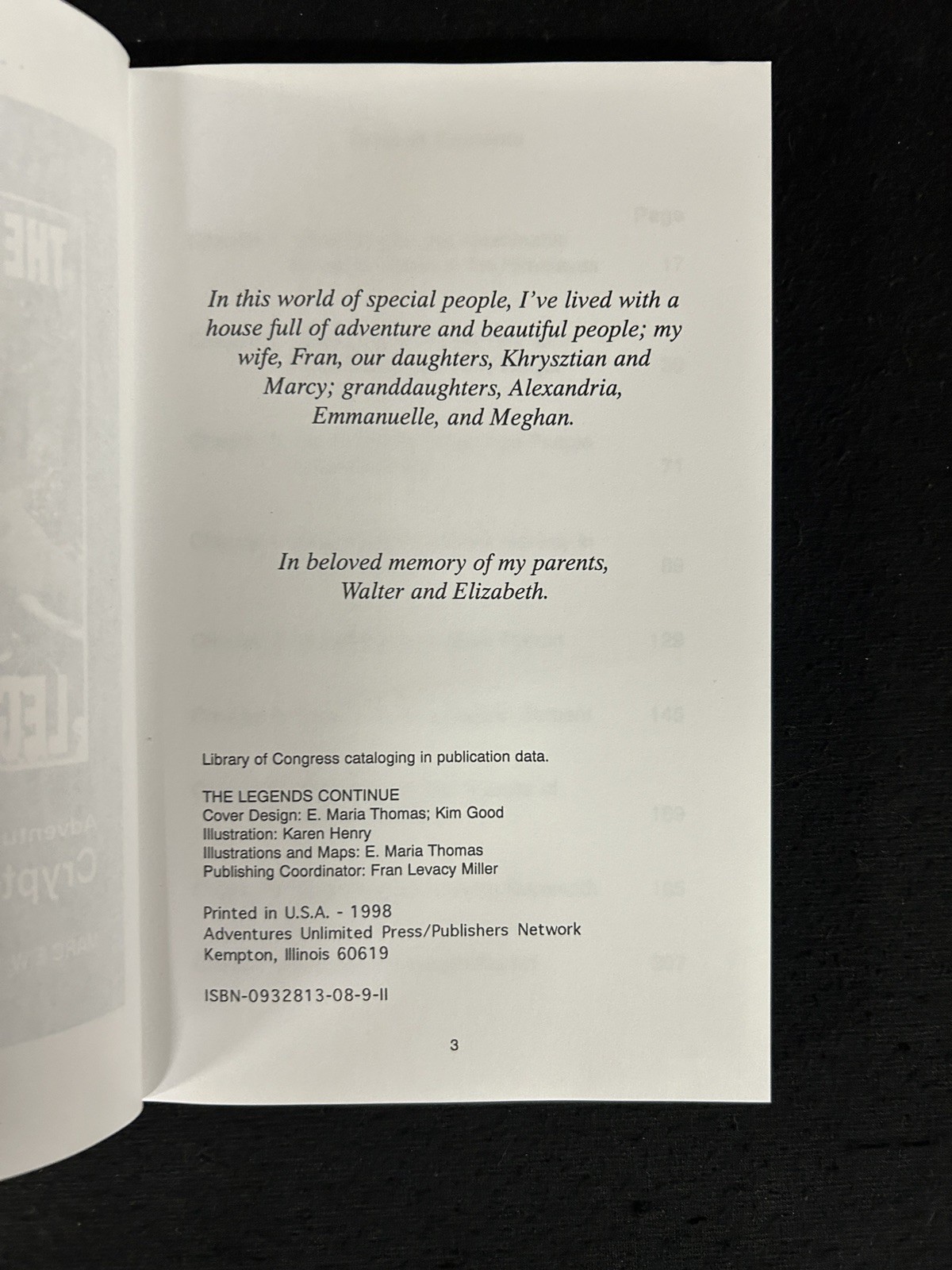 Marc Miller LEGENDS CONTINUE Adventures in Cryptozoology SC OOP