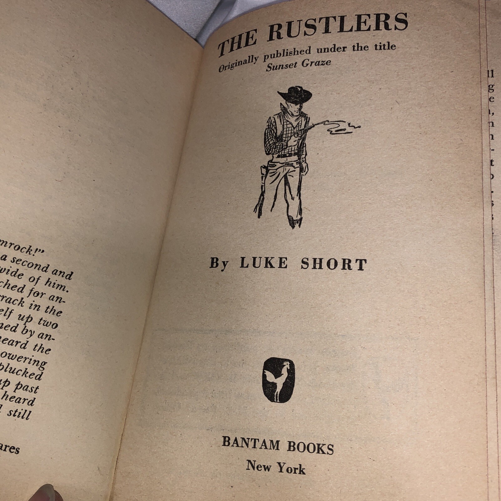 The Rustlers Sunset Graze Luke Short A Bantam Book 702 1949 Paperback