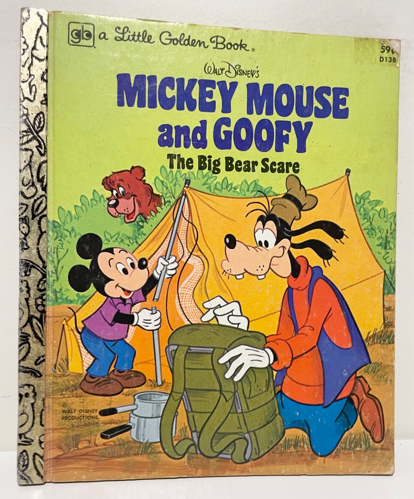 Mickey Mouse and Goofy The Big Bear Scare – 1978 – Little Golden Book – GC