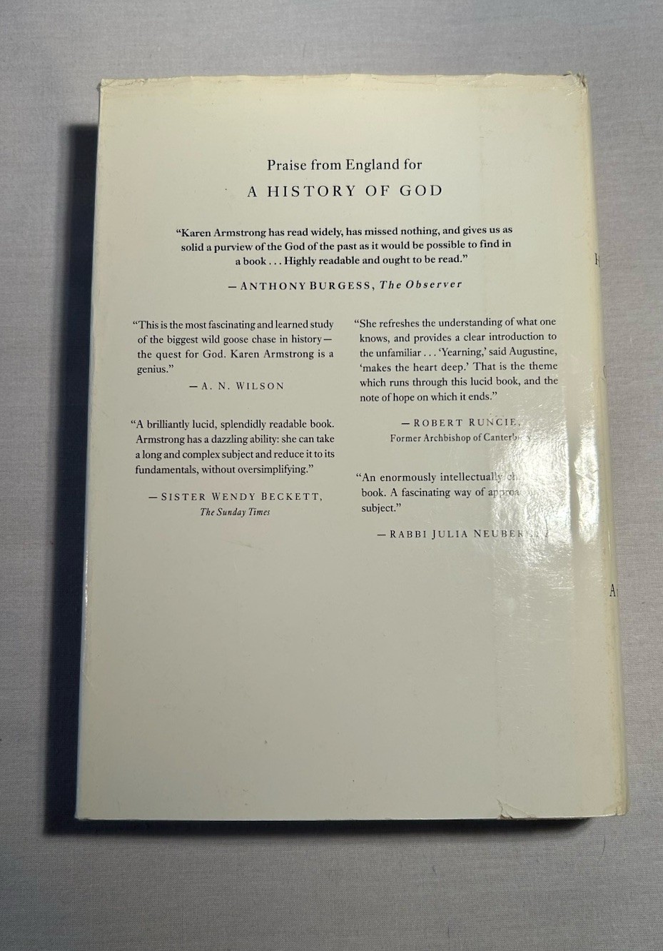 A History of God Hardback Book Karen Armstrong Judaism Christianity Islam 1994