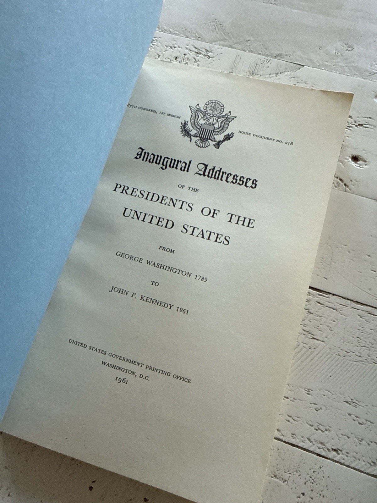 Inaugural Addresses Presidents of the US 1789–1965 Govt Print Office SC Lot 2