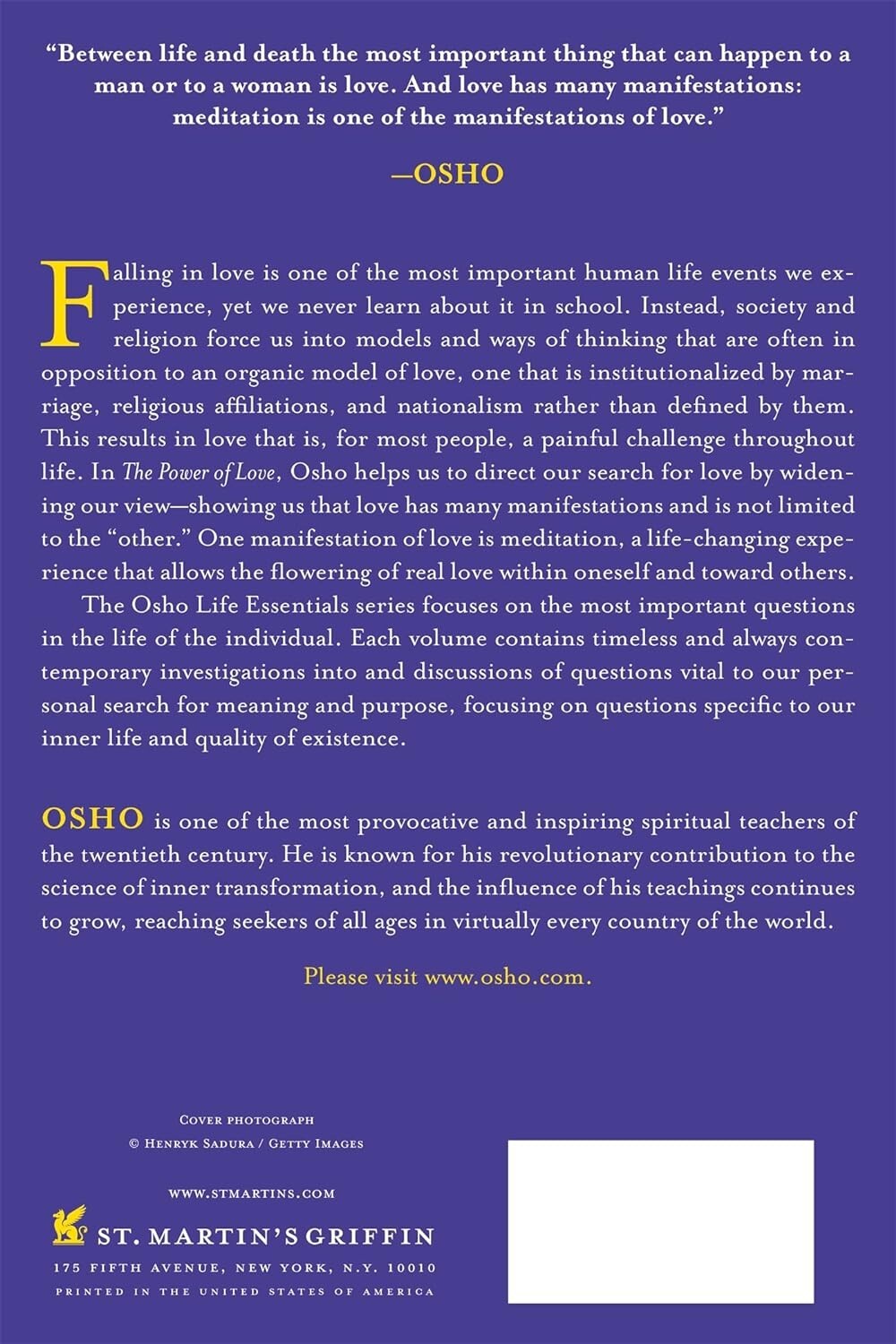 Osho Life Essentials Ser.: The Power of Love by Osho (2016, Trade Paperback)-NEW