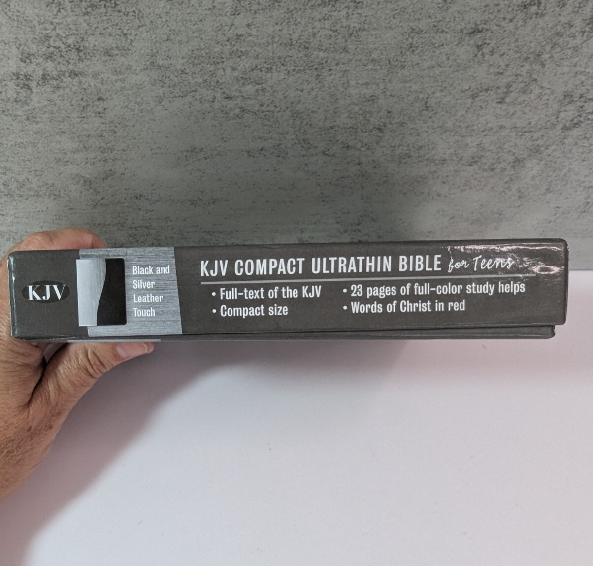 2015 KJV Compact UltraThin Bible for Teens Black & Silver Leather Touch by B&H