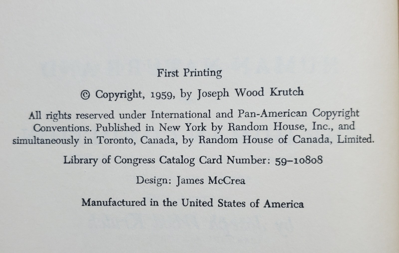 Human Nature and the Human Condition by Joseph Wood Krutch-1959 Stated 1st Print