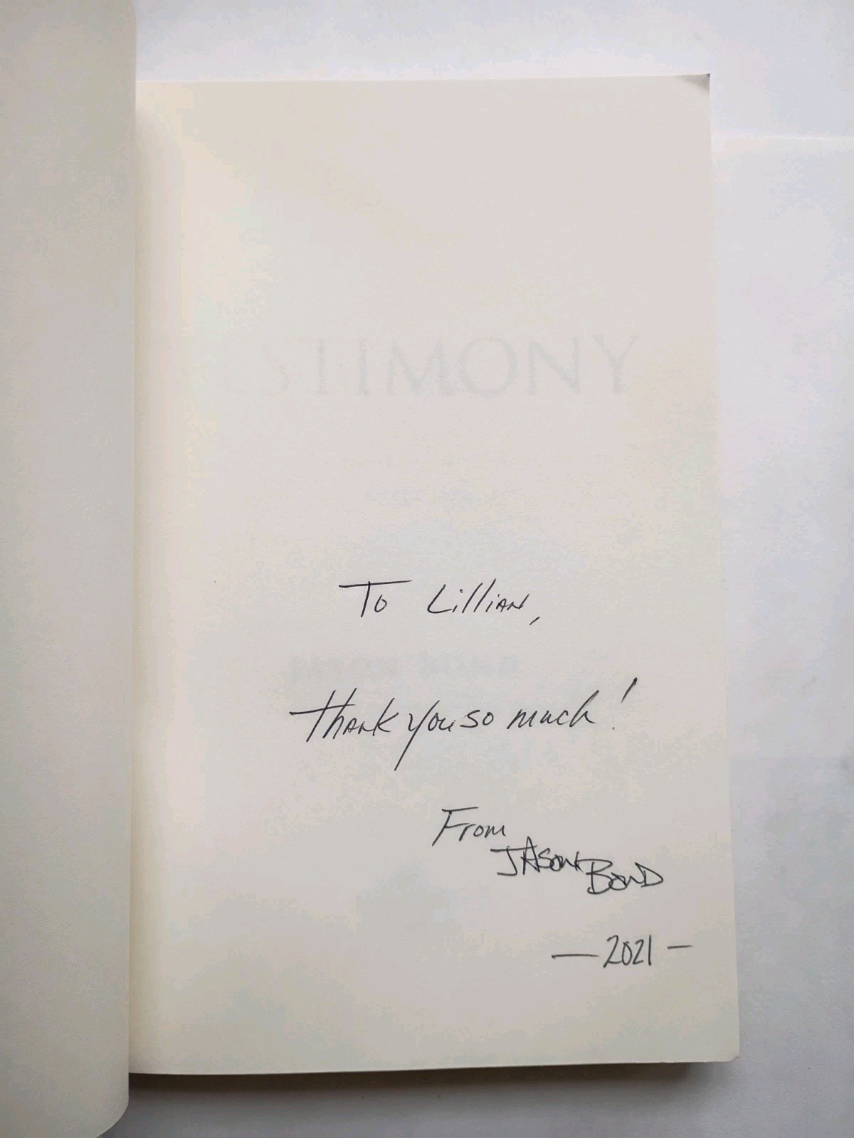 TESTIMONY By Jason Bond – SIGNED