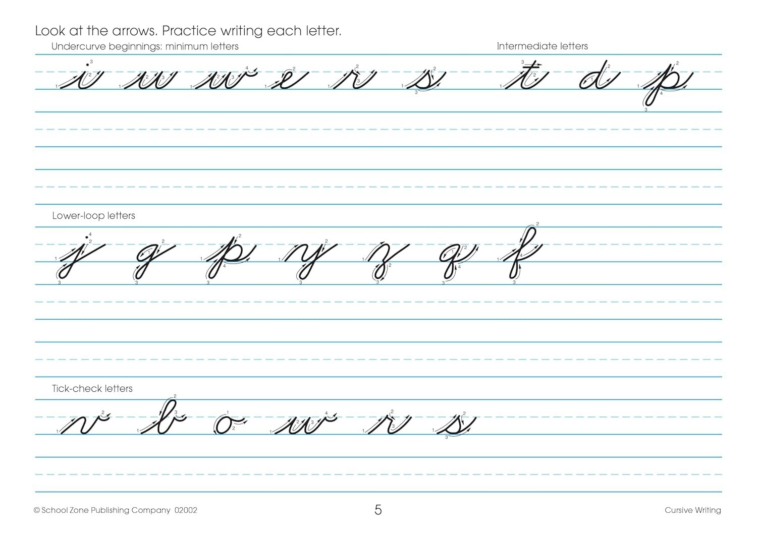 Cursive Workbook Writing Handwriting Practice Tracing Letters Ages 8 to 10