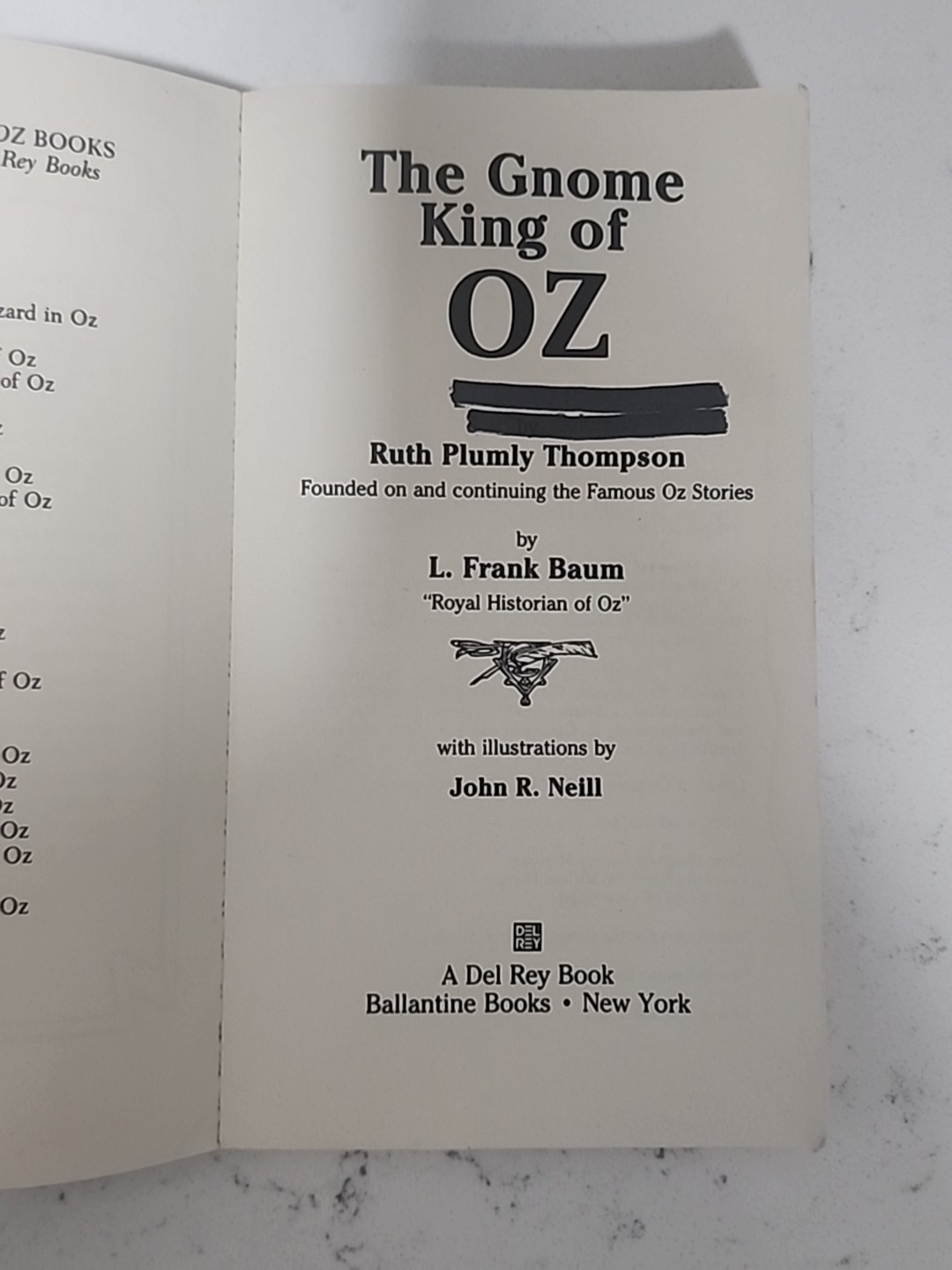 The Gnome King of Oz by Ruth Plumly Thompson Paperback 1985