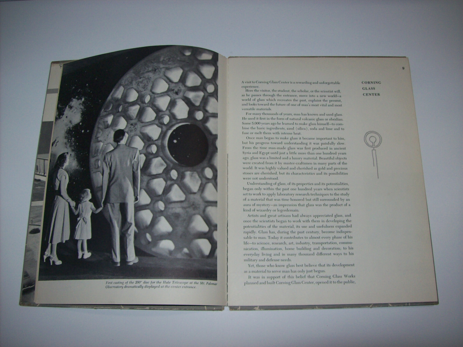 CORNING GLASS CENTER, 1952, Vintage Visitor Souvenir Book