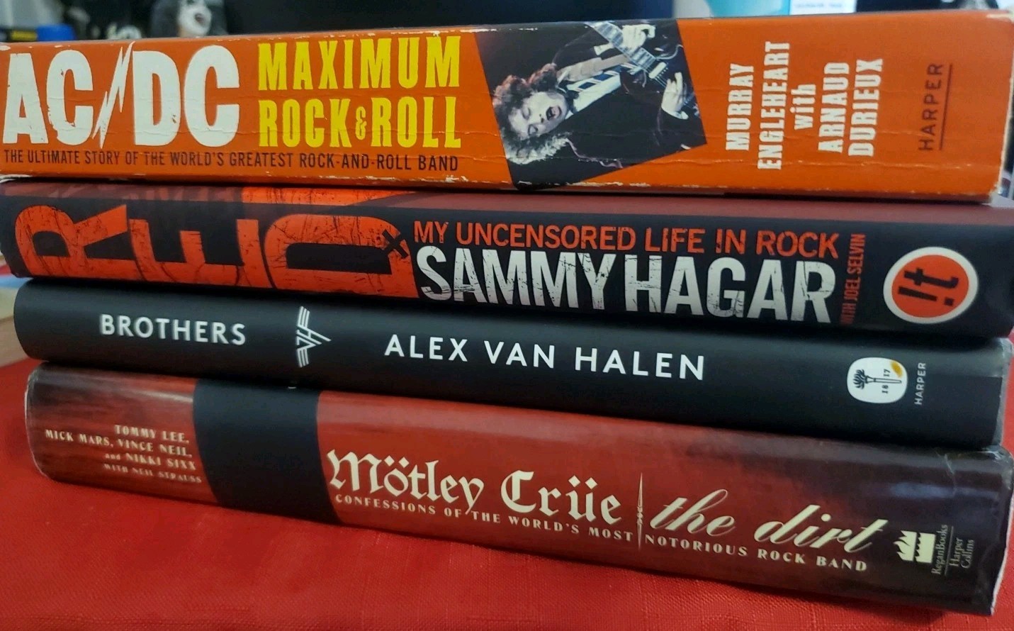 Rock Books X 4 Motley/AC-DC/Hagar/Alex Van Halen