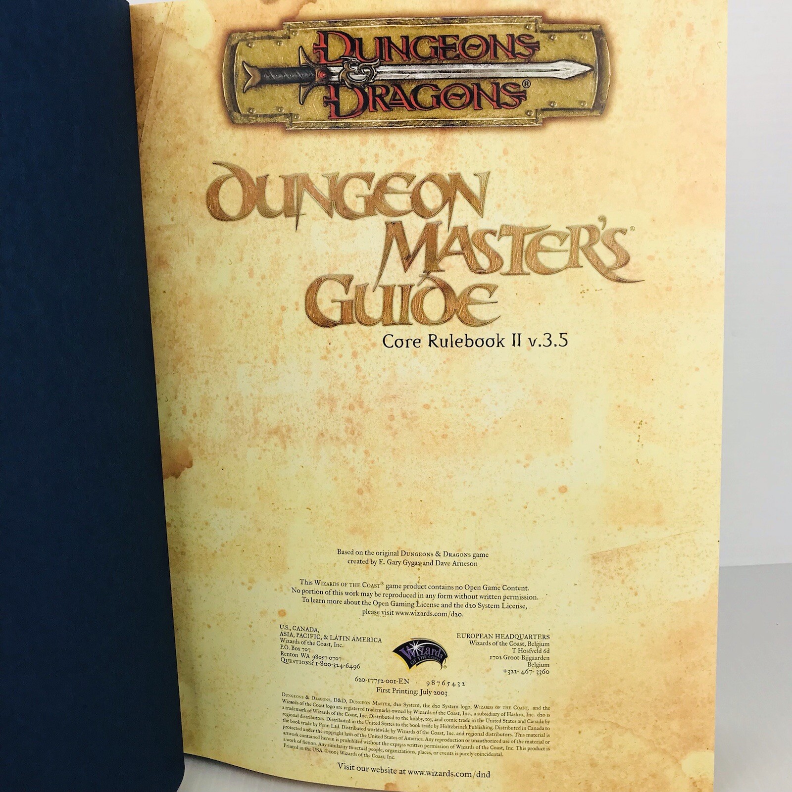 Dungeon Master’s Guide Dungeons & Dragons D&D 3.5 Edition Hardback Book w/ Map