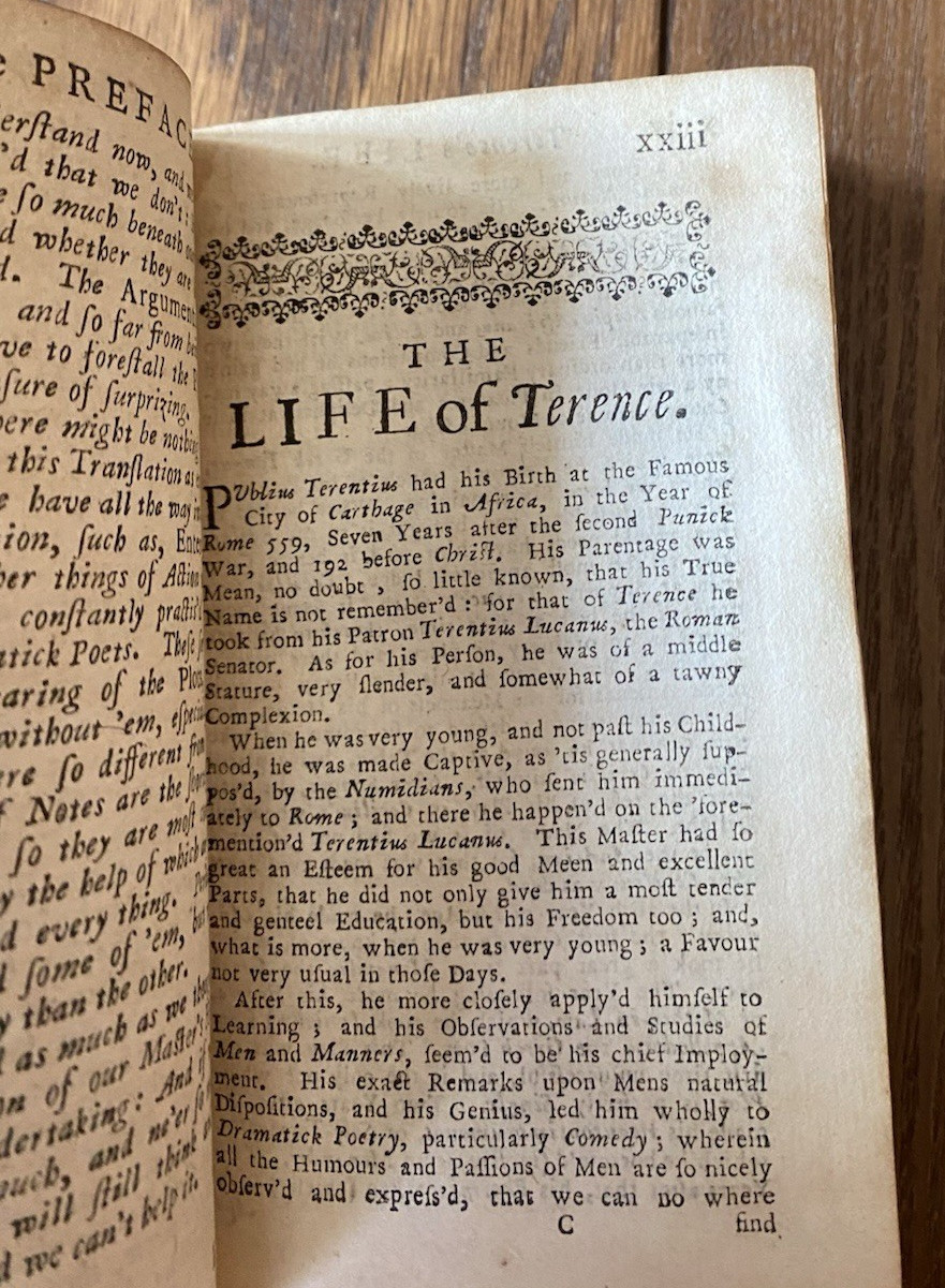 1718 Terence’s Comedies 5th Edition Laurence Echard J&B Sprint Original Leather