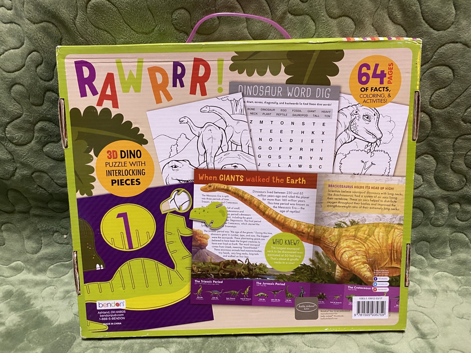 Brachiosaurus Fact And Activity Coloring Book w/ 3D Dino Puzzle