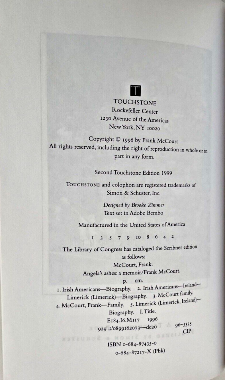 Angela’s Ashes & ‘Tis by Frank McCourt Memoirs Biography Ireland Irish Americans