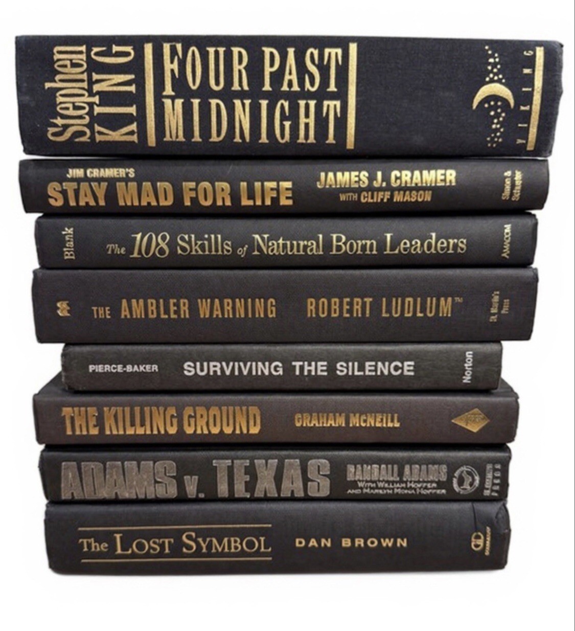 Lot of 10 Hardcover BLACK Books for Staging Prop Decor Real Books