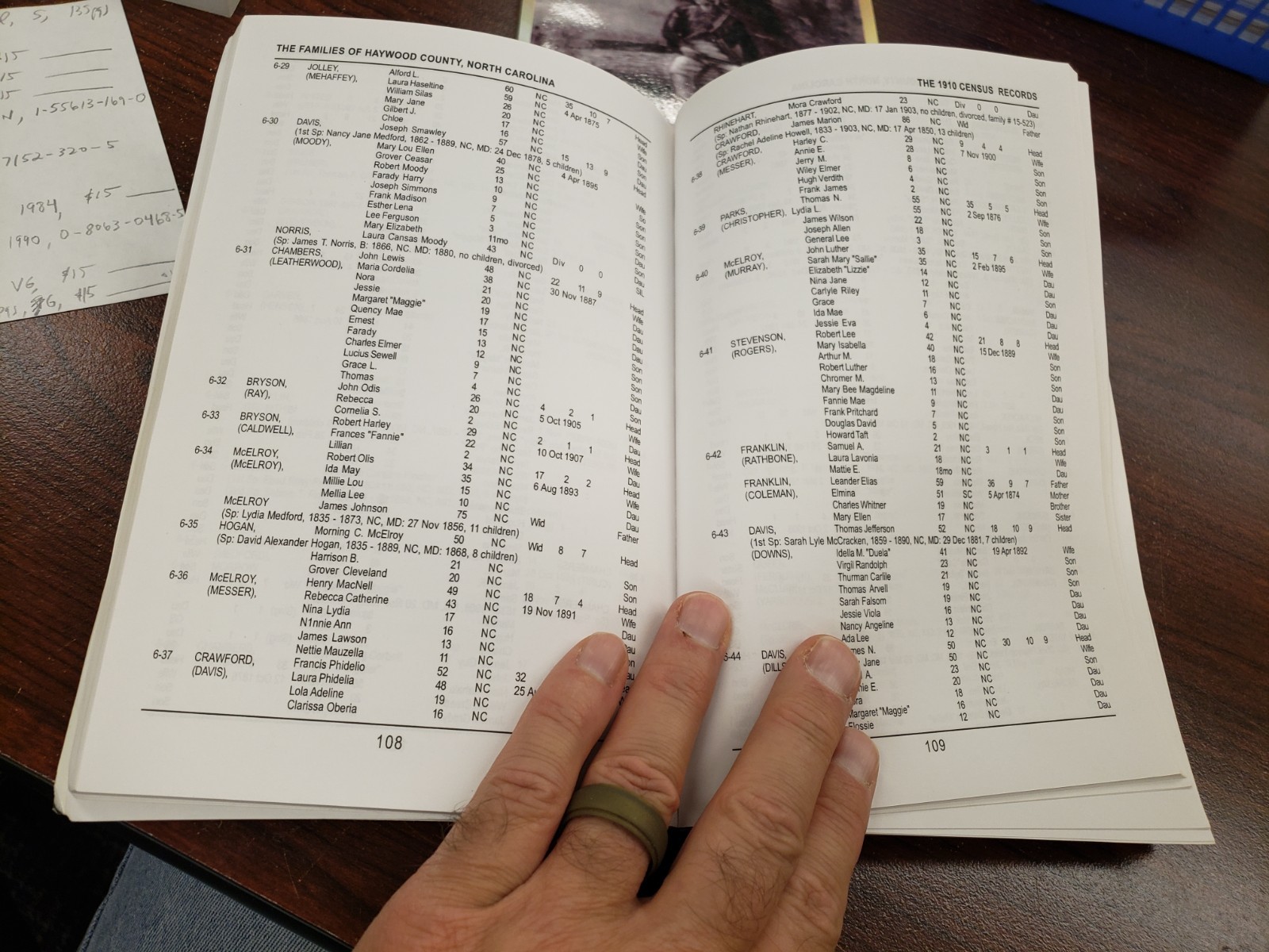 FAMILIES of HAYWOOD Co, NC 1910 CENSUS, by Medford 1998 USED Book 505 pages