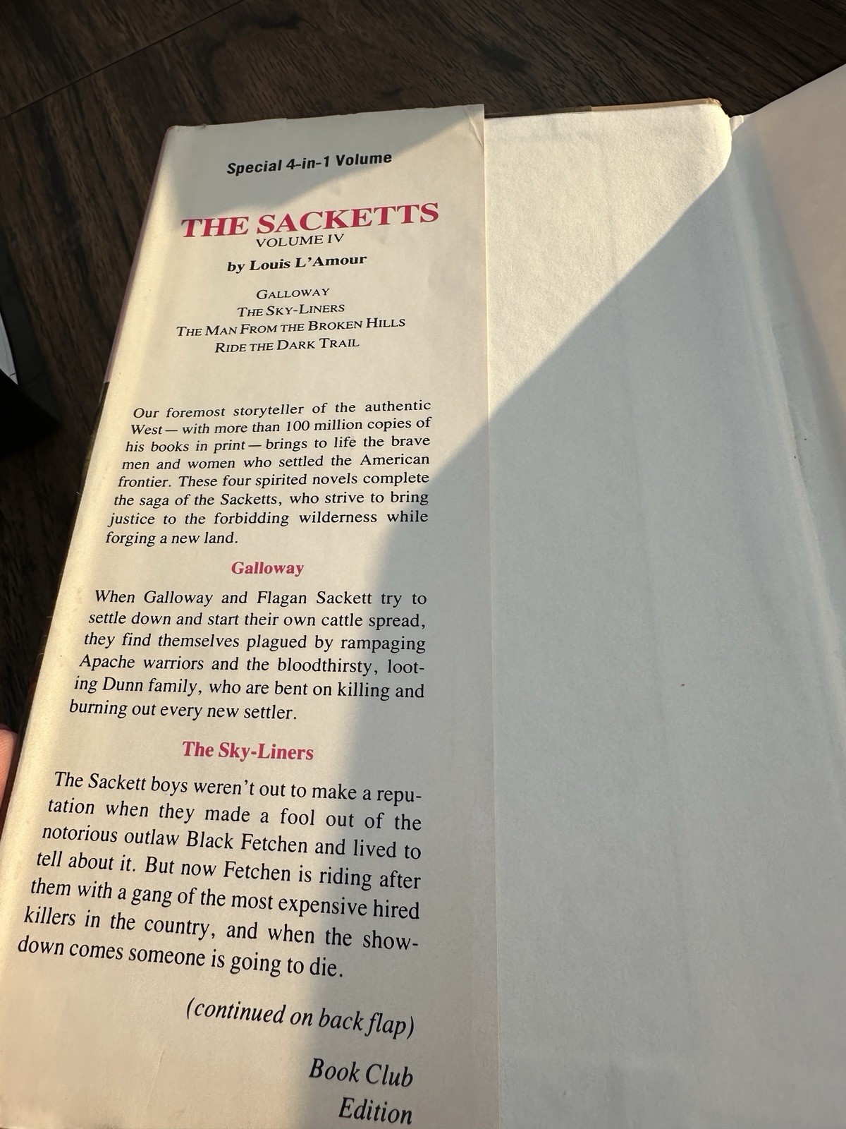 ~”The Sacketts” Volume 4, By Louis L’Amour, HC, Book Club Edition, 1980, VG