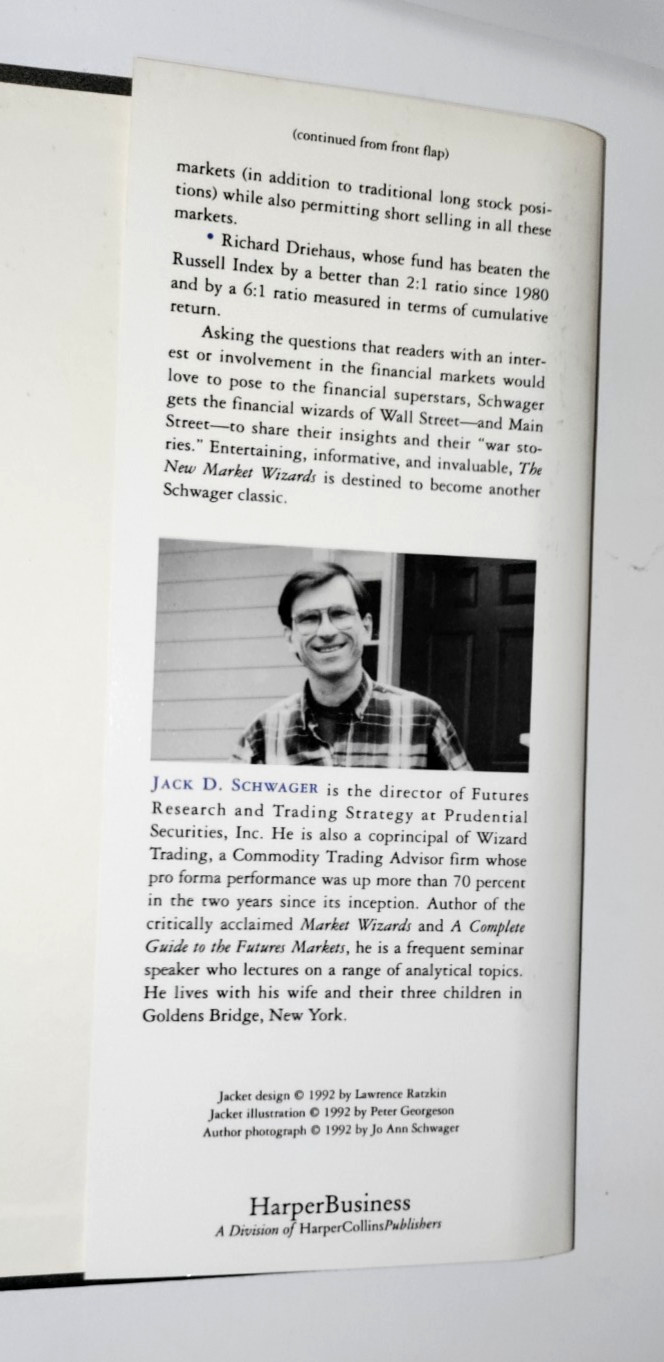 New Market Wizards : Conversations by Jack D. Schwager 1992 HC