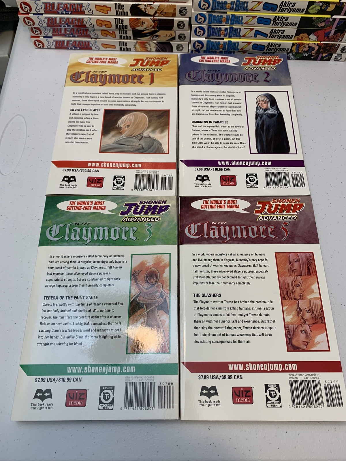 Claymore Manga Shonen Jump Advanced Books Norihiro Yagi – Lot of 6- #1,2,3,5,6,7
