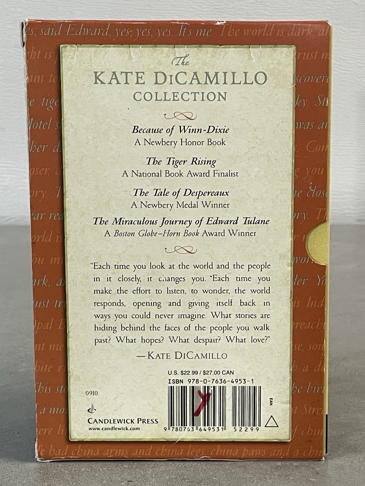 Kate DiCamillo Collection – 4 Paperback Book Box Set Winn-Dixie Despereaux Tiger
