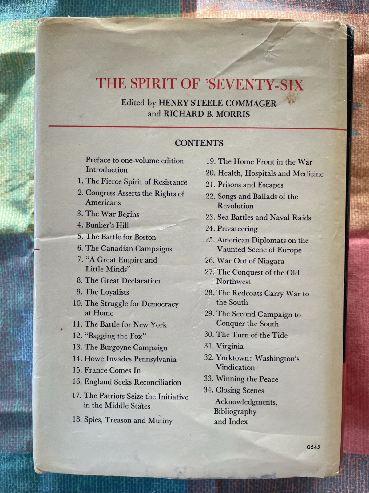 The Spirit of ‘Seventy-Six by Henry Commager & Morris (1967, Harper & Row HCDJ)