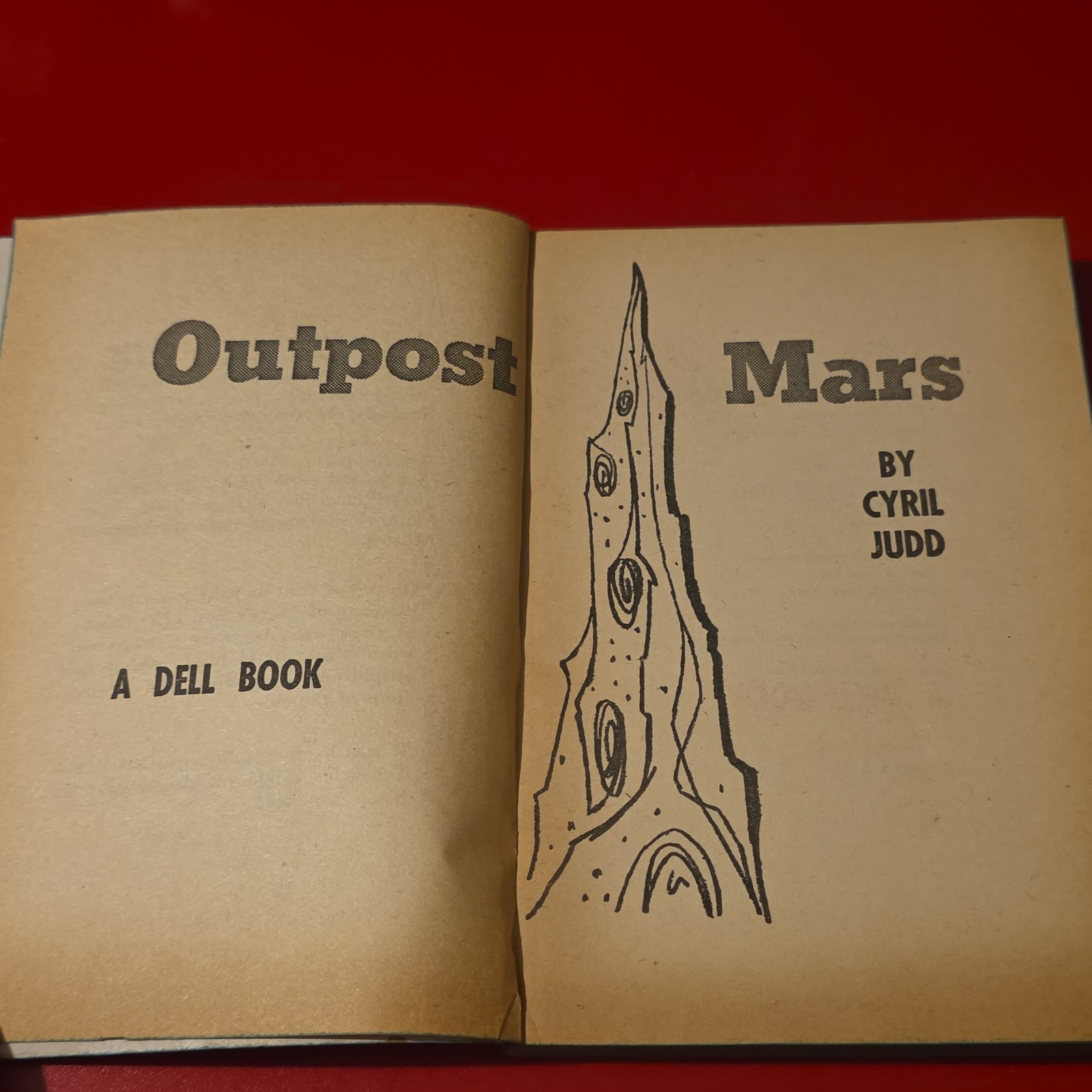 1952 Outpost Mars Cyril Judd Dell #760 Vintage Sci-Fi Paperback Richard Powers