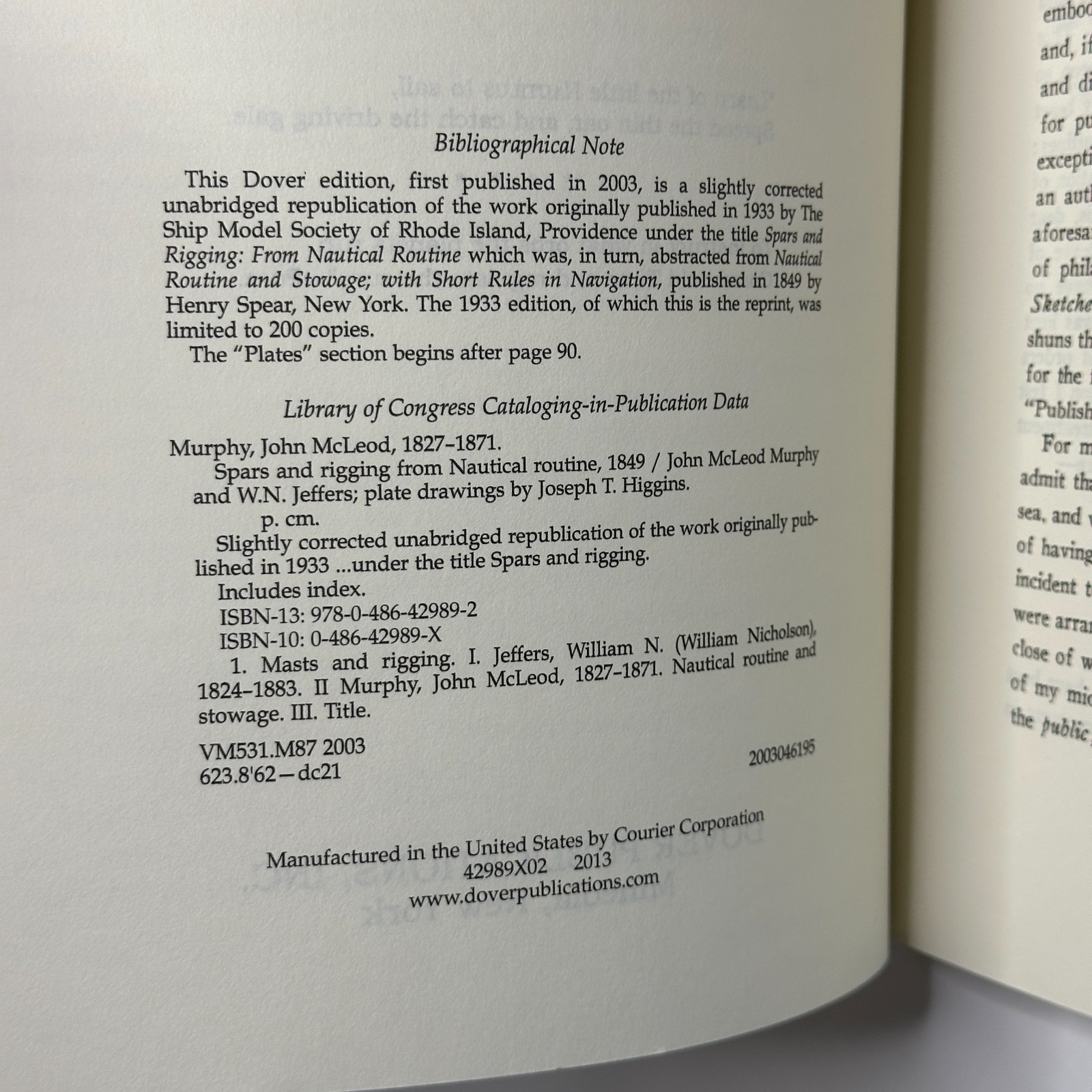 Maritime History “Spars and Rigging: From Nautical Routine, 1849” (2010)