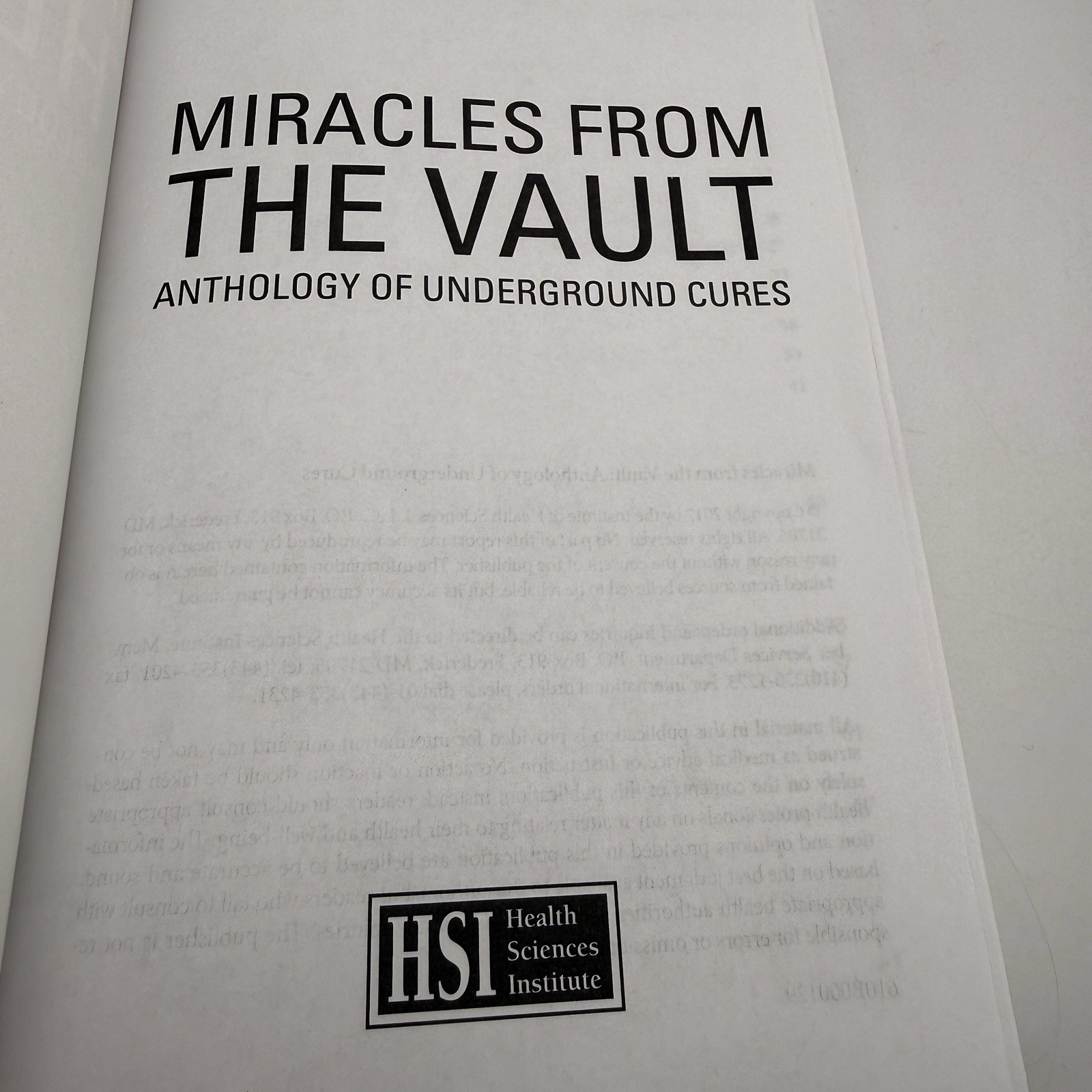 Miracles From The Vault Institute Of Health Sciences PB Red Brown 2020 USA
