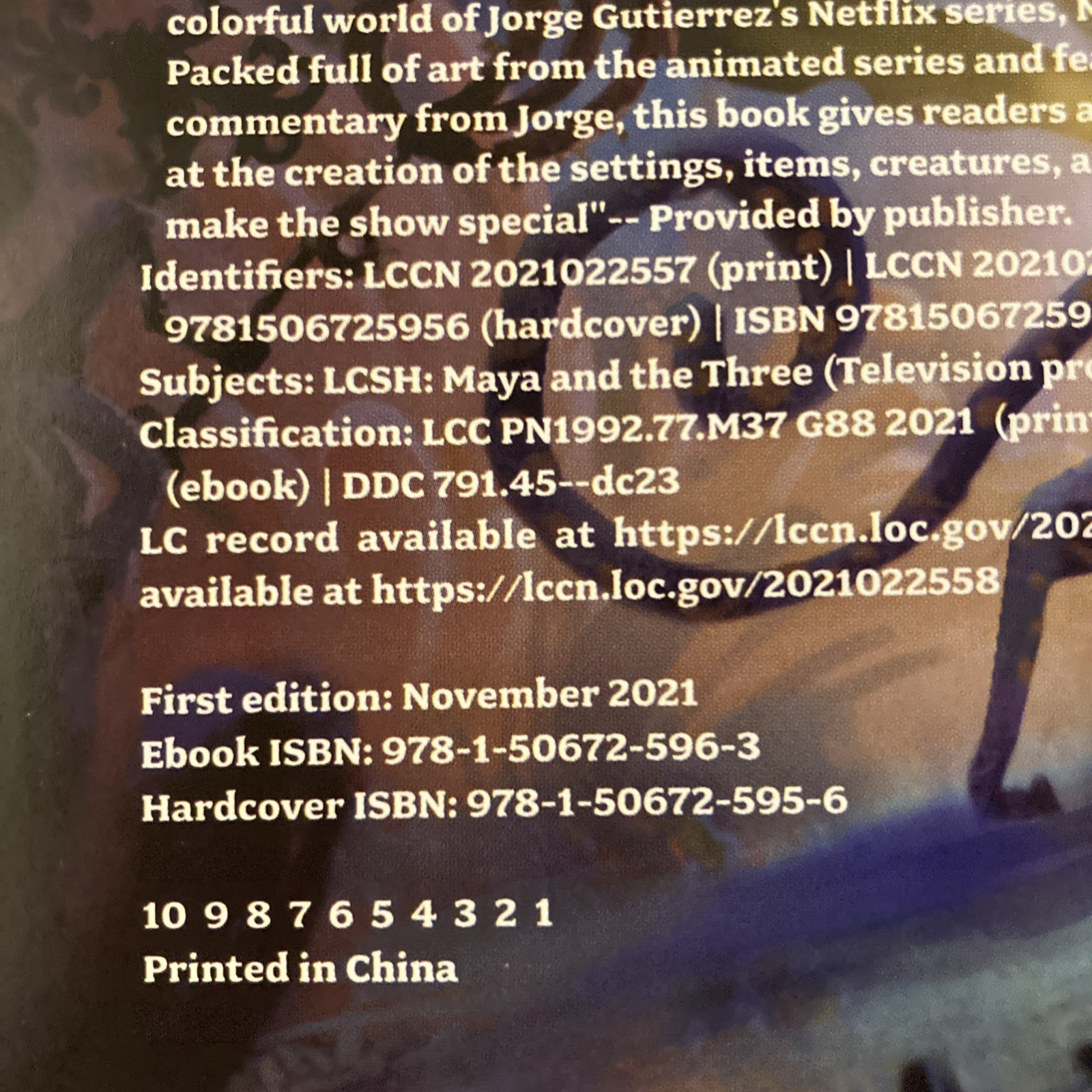 The Art of Maya and the Three HC Excellent First Edition Gutierrez Netflix