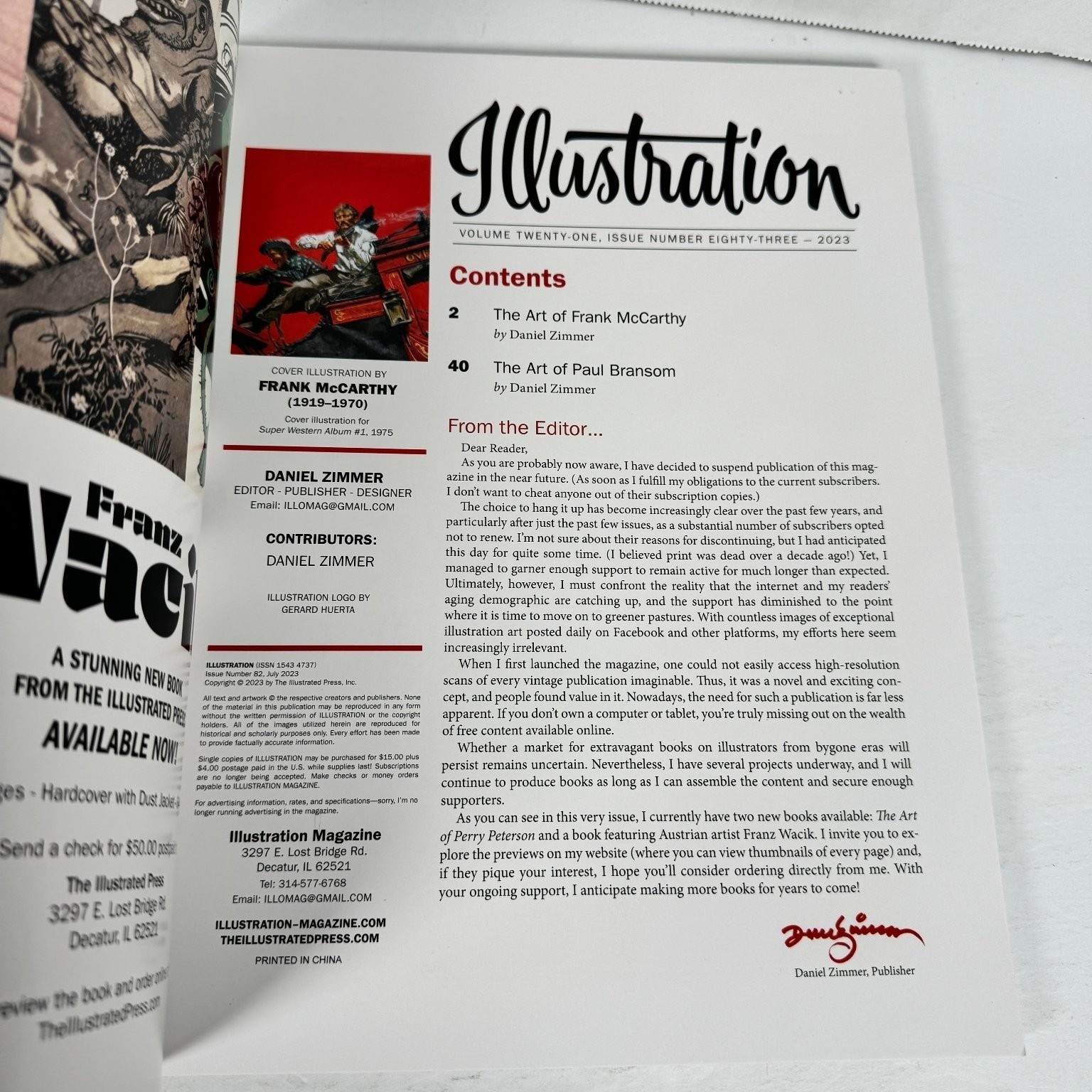 Illustration Magazine #83 2023 Frank McCarthy Paul Bransom Illustrated Press