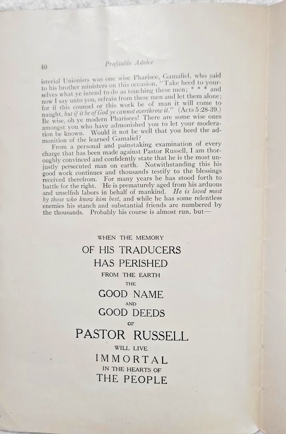 1915 A Great Battle in The Ecclesiastical Heavens Rutherford Russell Watchtower