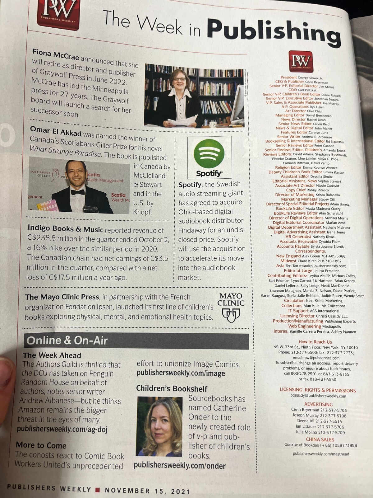Publishers Weekly November 15, 2021 Blackstone