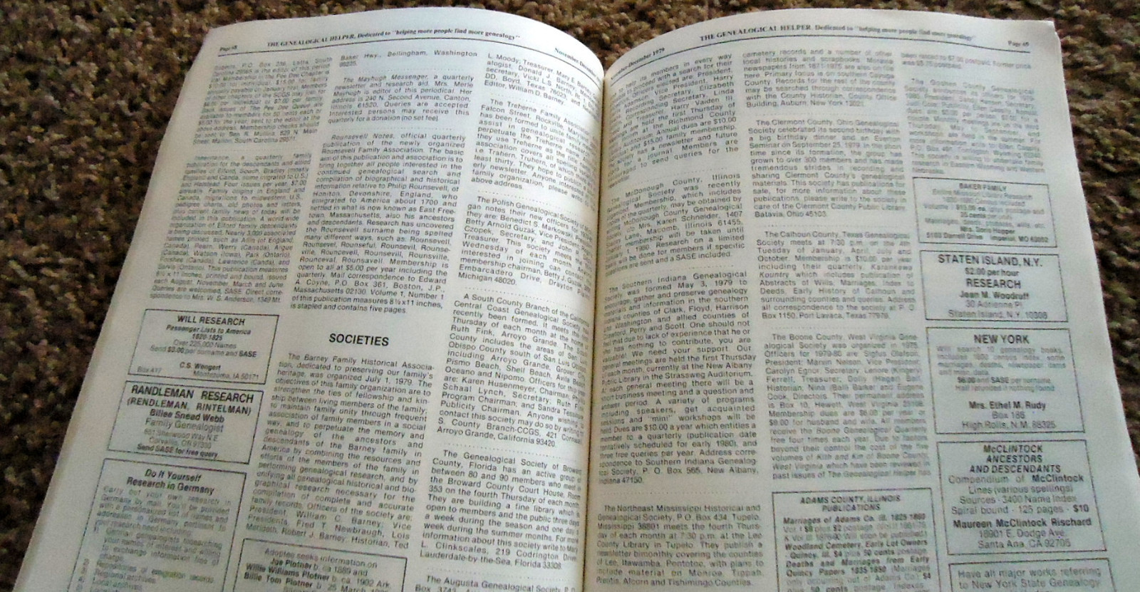 The Genealogical Helper Nov-Dec 1979, The Everton Publishers, 140 pages