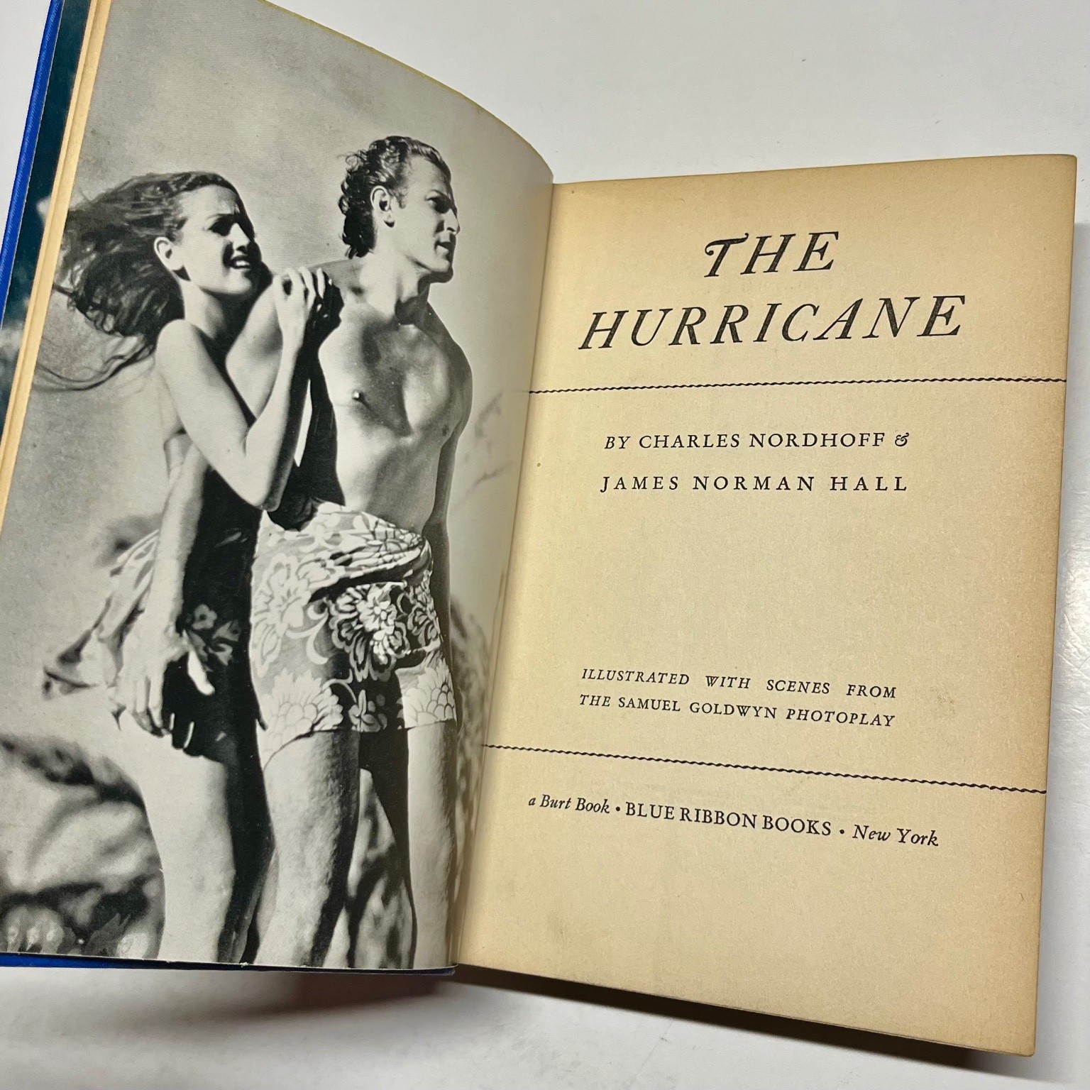 The Hurricane Nordhoff & Hall 1937 Photoplay Edition Blue Ribbon Books