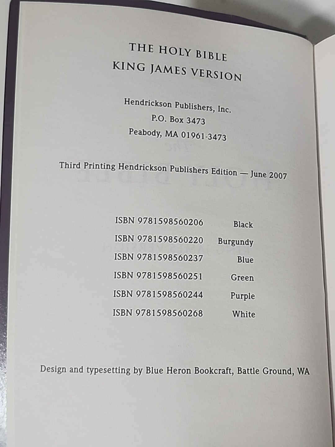 Hendrickson Bibles King James Version Purple Words Of Jesus In Red