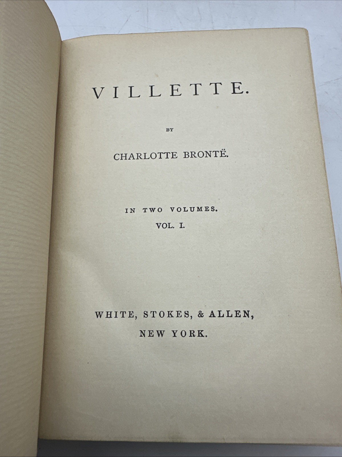 Charlotte Bronte Villette Vol I-II Victorian Cloth Antique Book Set (31-8)