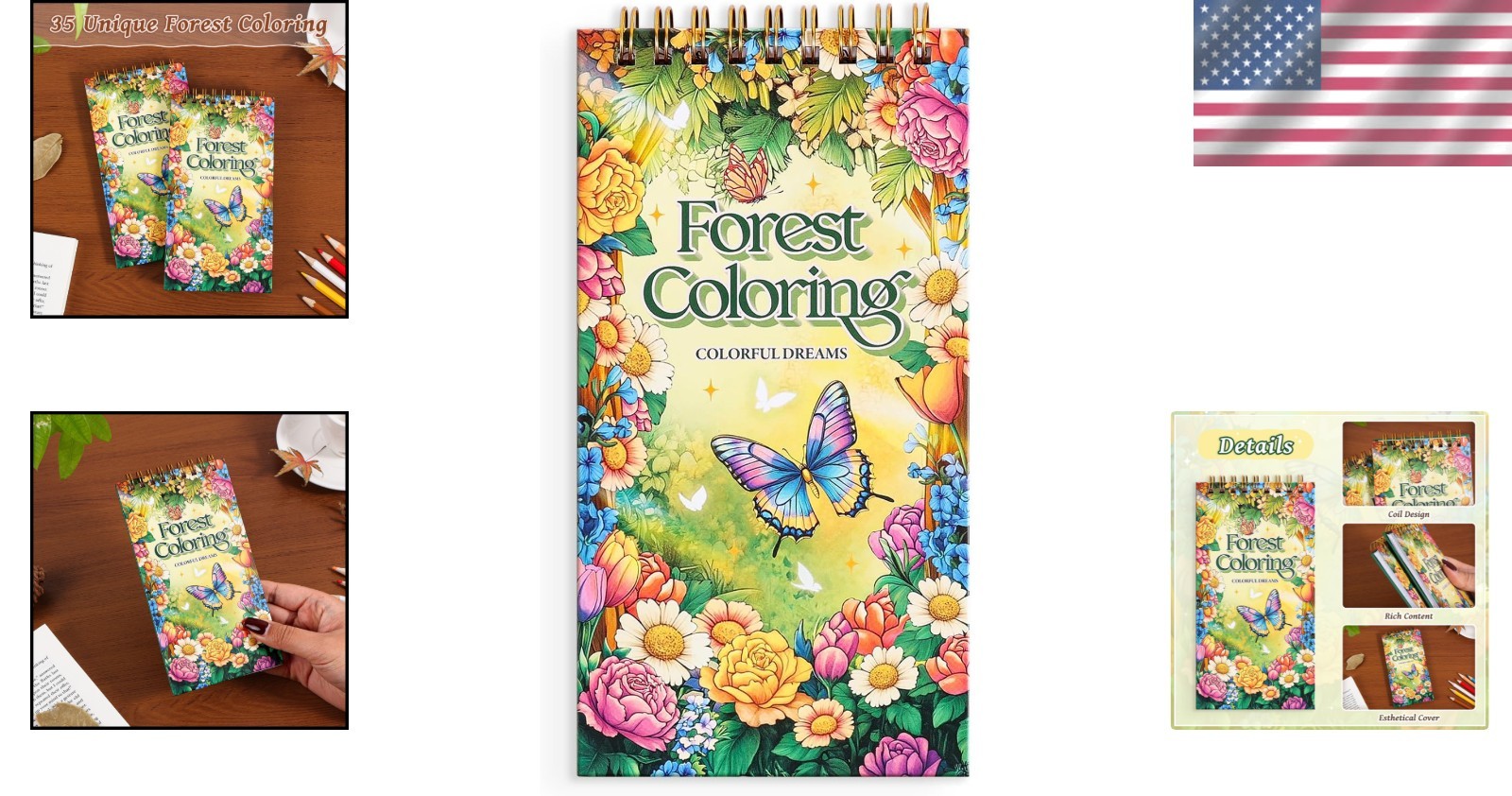 Forest Dreams Adult Coloring Book – 35 Pages for Relaxation & Stress Relief