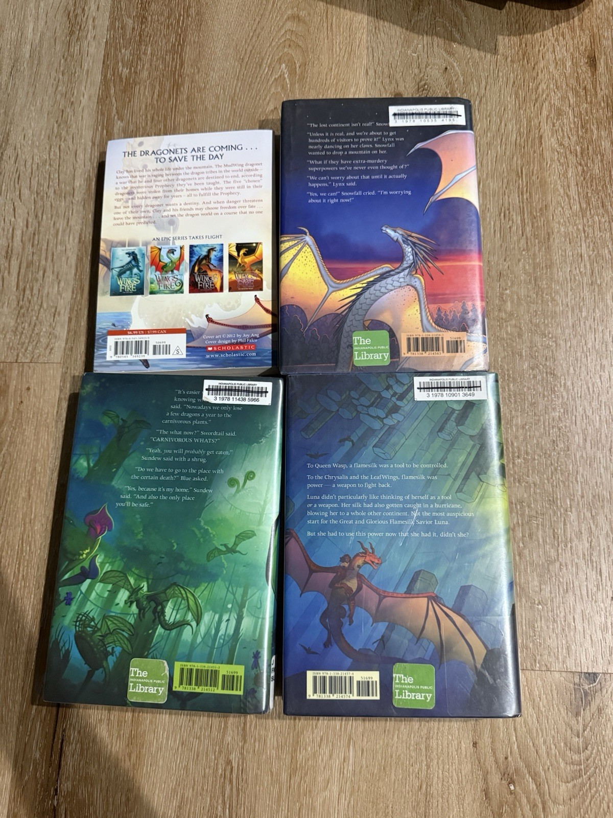 Wings of Fire by Tui T. Sutherland Books #1, #13, #14 #15