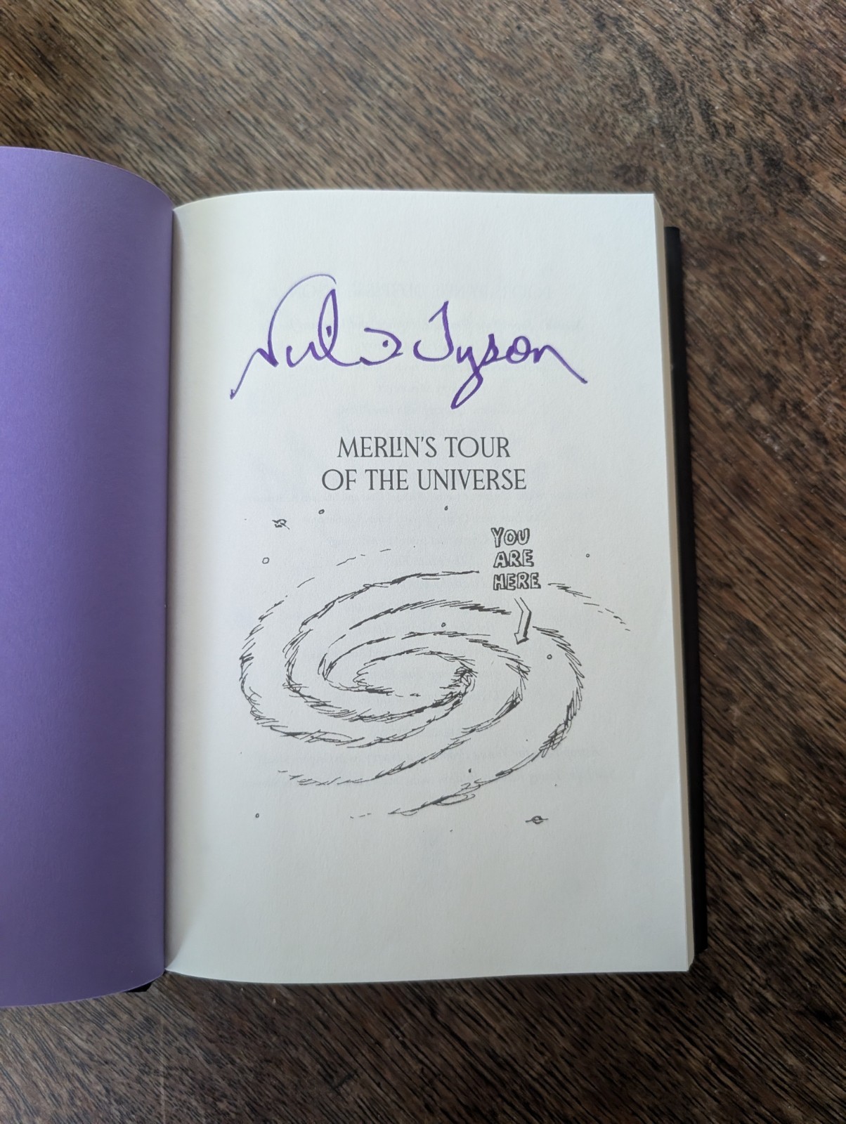 Neil deGrasse Tyson Signed “Merlin’s Tour of the Universe” 2024 Hardcover Book