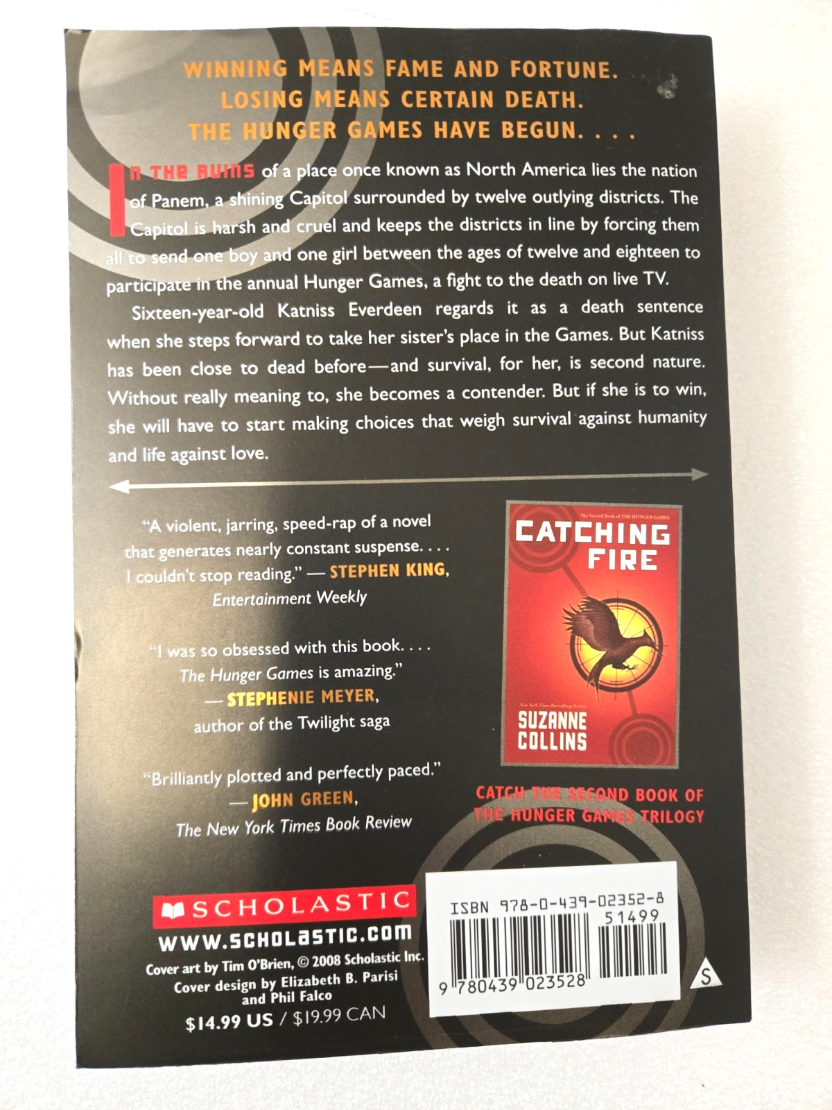 The Hunger Games by Suzanne Collins Paperback 2008 Scholastic Good Condition