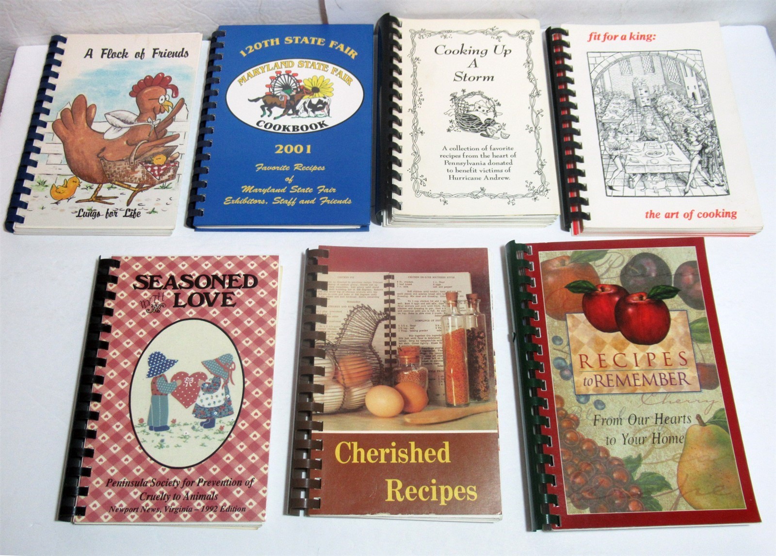 Lot 7 Vtg Community Charity Museum Spiral Cookbooks Cherished Recipes