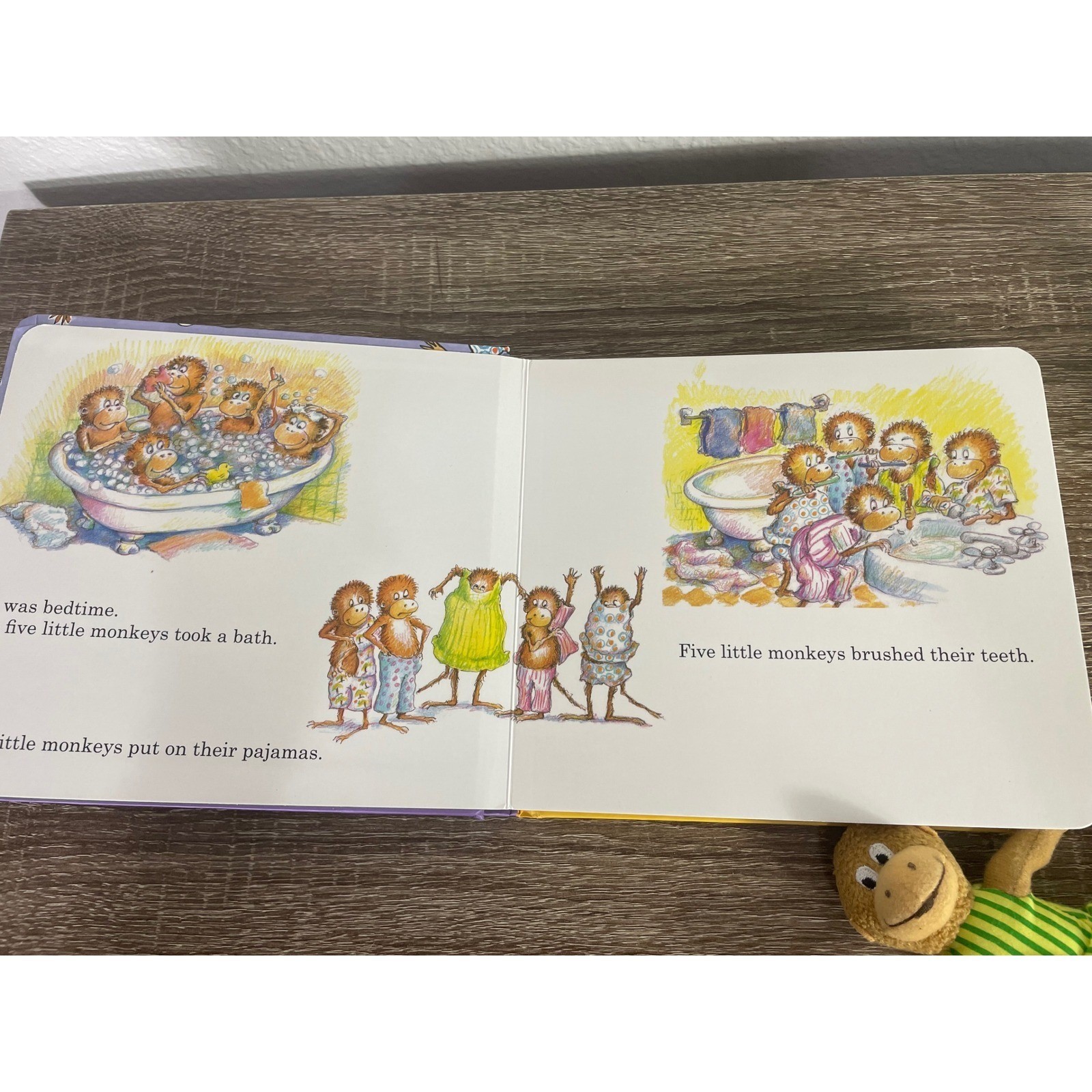 Five Little Monkeys Jumping On The Bed Book Plush Doll Figures Eileen Christelow