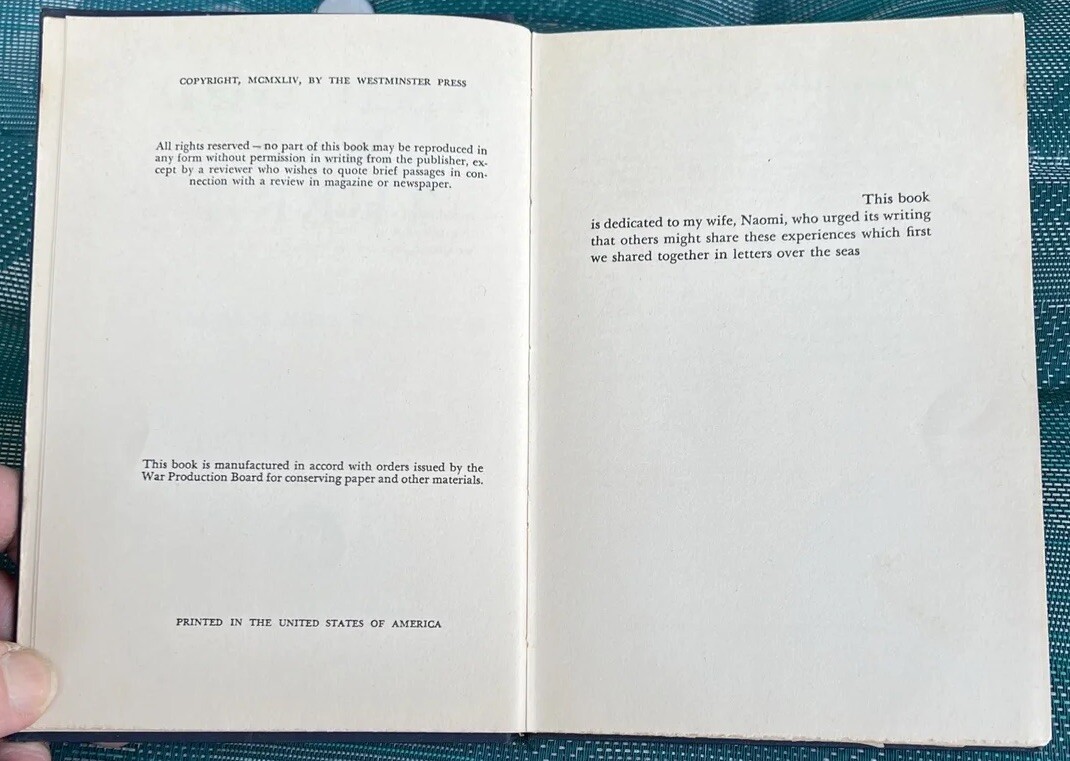 AND GOD WAS THERE CHAPLAIN EBEN COBB BRINK 1964 THE WESTMINSTER PRESS HC ED