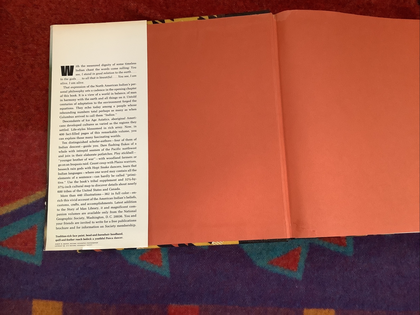 “The World Of The American Indian “ By National Geography Society Book EUC