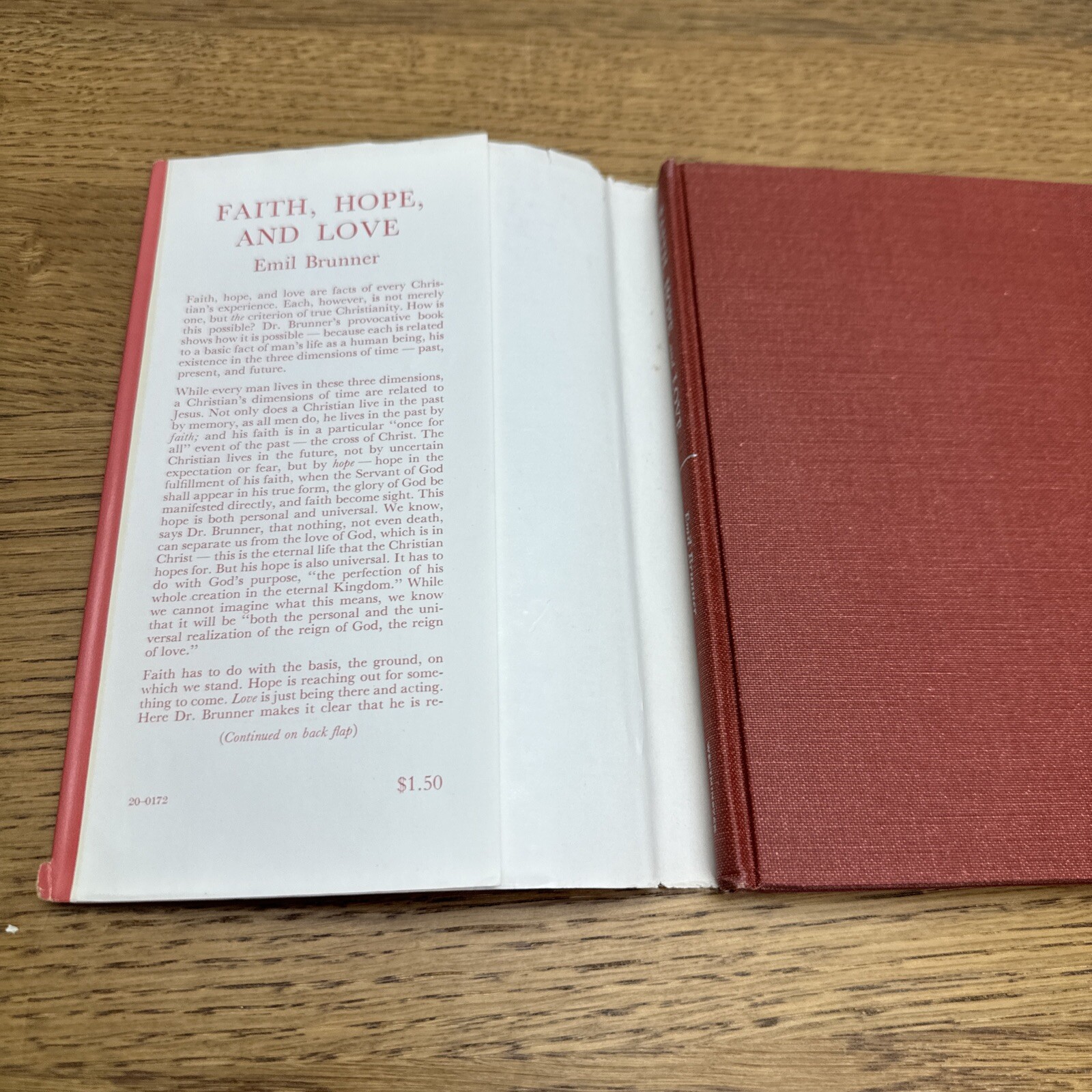 Faith, Hope, and Love Emil Brunner Westminster Press 1956 Hardcover Dust Jacket