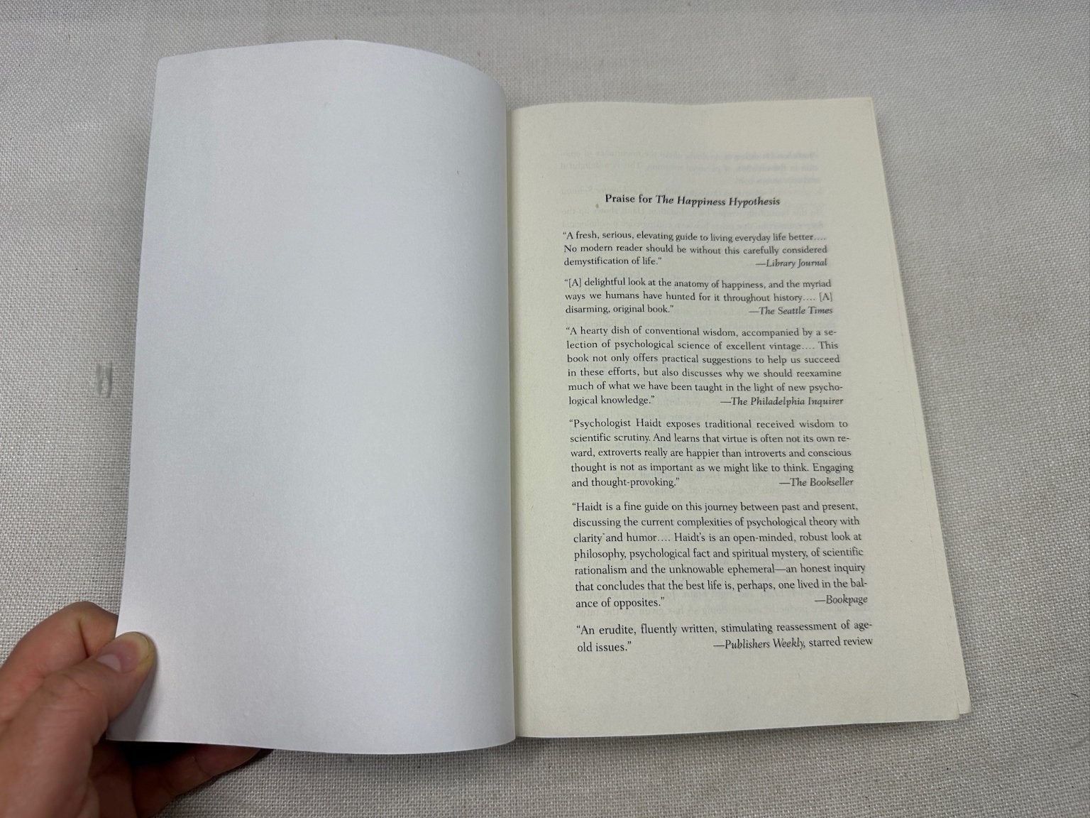 Happiness Hypothesis Jonathan Haidt 2006 Philosophy Psychology Basic Books