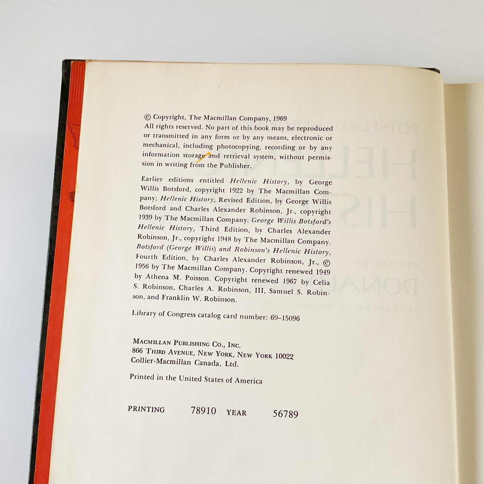 Botsford Robinsons Hellenic History Fifth Edition Hardcover Book Donald Kagan